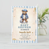 Voetbal Beer Baby Shower Uitnodiging (Staand voorkant)