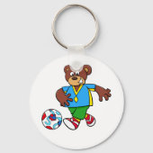 Voetbal Beer Spelen Football in Sport Outfit Sleutelhanger (Voorkant)