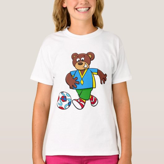 Voetbal Beer Spelen Football in Sport Outfit T-shirt (Voorkant)
