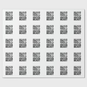 Voetbal Beest Mooie Gezicht Vintage Typografie T-s Cadeaupapier
