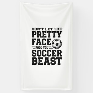 Voetbal Beest Mooie Gezicht Vintage Typografie T-s Spandoek