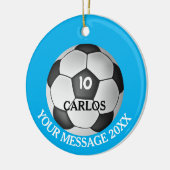Voetbal Bericht over persoonlijk nummer Keramisch Ornament (Links)