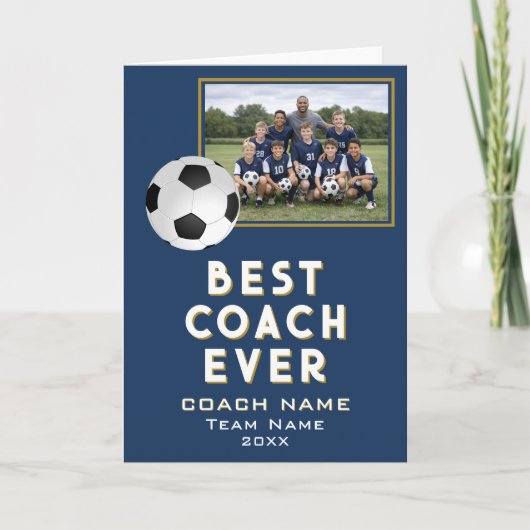 Voetbal Beste Coach Ooit Teamfoto Bedankkaart (Voorkant)