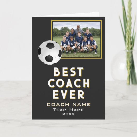 Voetbal Beste Coach Ooit Teamfoto Bedankkaart (Voorkant)