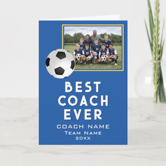 Voetbal Beste Coach Ooit Teamfoto Bedankkaart (Voorkant)