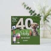 Voetbal Bewaar de datum 40e Verjaardag Save The Date (Staand voorkant)