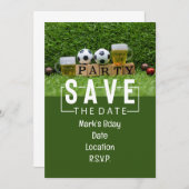 Voetbal Bewaar de datum Verjaardagsfeestje Kaart (Voorkant / Achterkant)