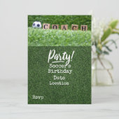 Voetbal Bewaar de datum voor COACH Party Kaart (Staand voorkant)