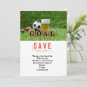 Voetbal Bewaar de datum voor Verjaardagsfeestje Kaart (Staand voorkant)
