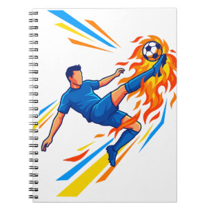 Voetbal Bicycle Trap Vlammende Bal Sporten Notitie Notitieboek