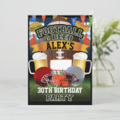 Voetbal & Bier Sportspel Verjaardagsfeestje Kaart (Staand voorkant)