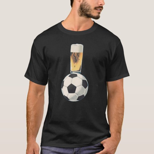 Voetbal + bier t-shirt (Voorkant)