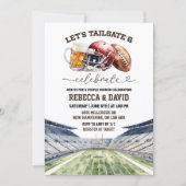 Voetbal Bieren Tailgate & Vier Koppel Bruisparty Kaart (Voorkant)