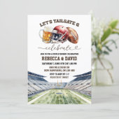 Voetbal Bieren Tailgate & Vier Koppel Shower Kaart (Staand voorkant)