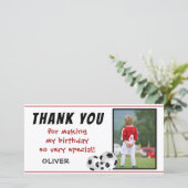 Voetbal Birthday Bedankt voor je fotokaart (Staand voorkant)
