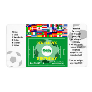 Voetbal Birthday Dank je cadeaulabel Etiket