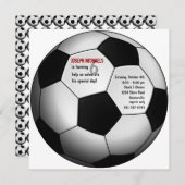 Voetbal Birthday Party Invitation Kaart (Voorkant / Achterkant)