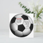 Voetbal Birthday Party Invitation Kaart (Staand voorkant)