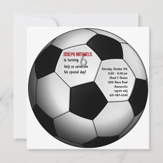 Voetbal Birthday Party Invitation Kaart (Voorkant)