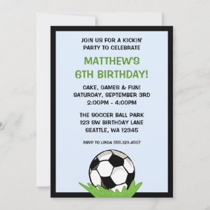 voetbal Birthday Party Invitations Kaart