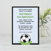 voetbal Birthday Party Invitations Kaart (Staand voorkant)