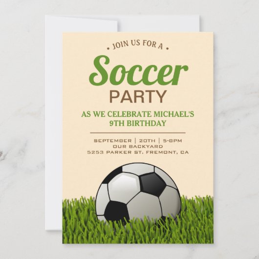 Voetbal: Birthday Party Kaart (Voorkant)