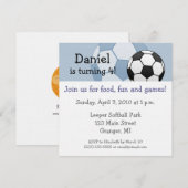 Voetbal Birthday Party Uitnodigingen 5.25 in (Voorkant / Achterkant)