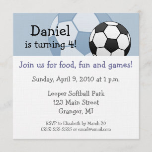 Voetbal Birthday Party Uitnodigingen 5.25 in