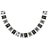 Voetbal Black en Silver Happy Birthday Banner (Alle)