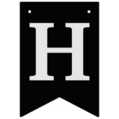 Voetbal Black en Silver Happy Birthday Banner (Tweede vlag)