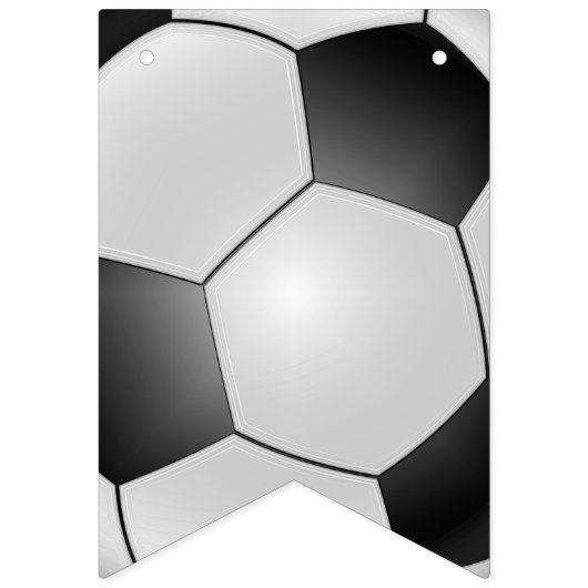 Voetbal Black en Silver Happy Birthday Banner (Eerste vlag)