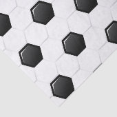 Voetbal Black White Sports Giften Tissuepapier (Detail)