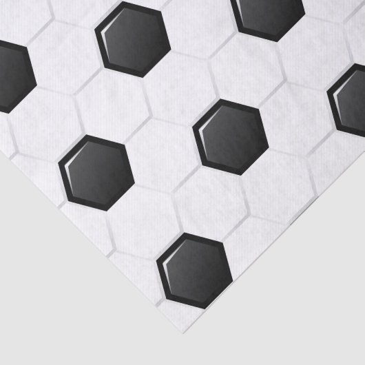 Voetbal Black White Sports Giften Tissuepapier (Detail)