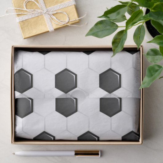 Voetbal Black White Sports Giften Tissuepapier (Geschenk)