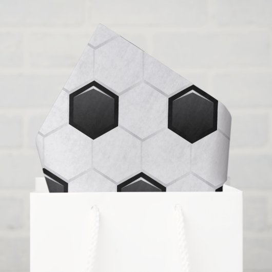 Voetbal Black White Sports Giften Tissuepapier (Cadeauzakje)