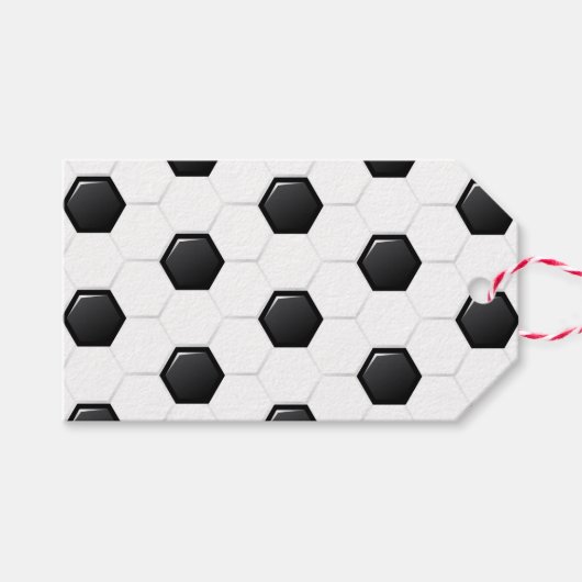 Voetbal Black White Sports Team Cadeaulabel (Voorkant (Horizontaal))