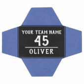 Voetbal Blau Zwart met Teamnaam Nummer (Enkel)