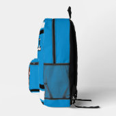 Voetbal Blauw - Bewerkbaar Bedrukte Rugzak (Rechts)