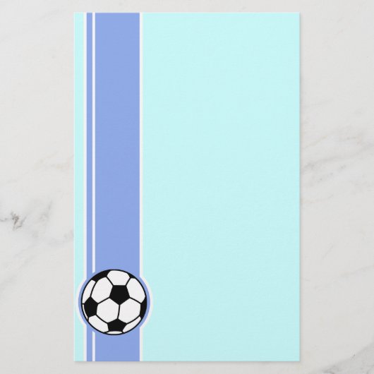 Voetbal; blauw briefpapier (Voorkant)