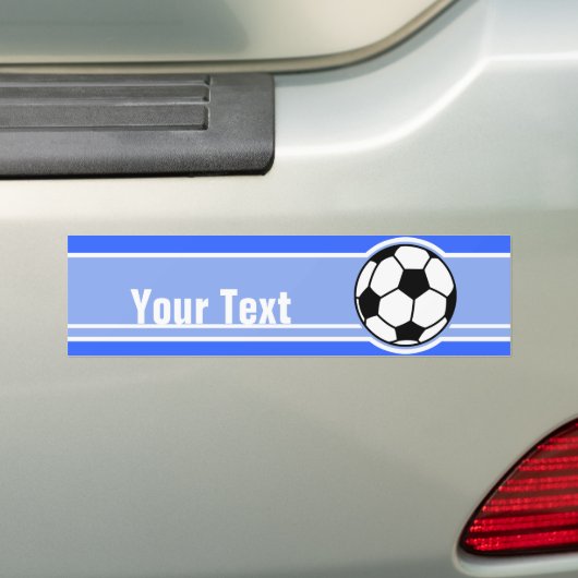 Voetbal; Blauw Bumpersticker (Op auto)
