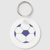 Voetbal - Blauw en wit Sleutelhanger (Voorkant)