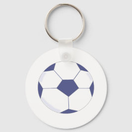 Voetbal - Blauw en wit Sleutelhanger