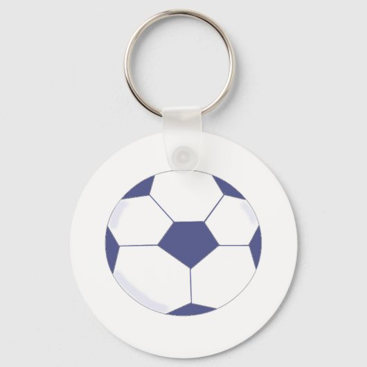Voetbal - Blauw en wit Sleutelhanger (Voorkant)