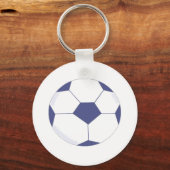 Voetbal - Blauw en wit Sleutelhanger (Voorkant)
