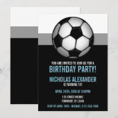 Voetbal Blauw en zwarte feestdagen Kaart (Voorkant / Achterkant)