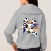 voetbal blauw oranje sterren (Achterkant)