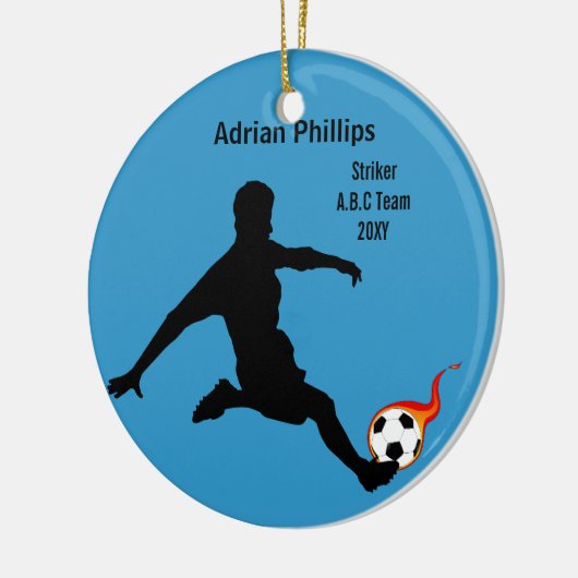 Voetbal blauw ornament (Links)