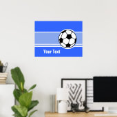 Voetbal; blauw poster (Thuiskantoor)