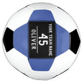 Voetbal Blauw zwart met teamnummer (Gedraaid)