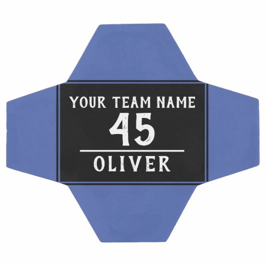 Voetbal Blauw zwart met teamnummer (Enkel)